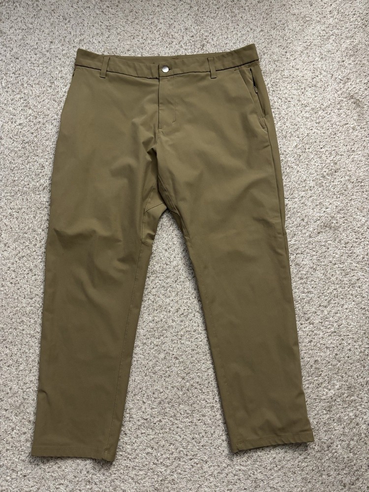 Lululemon Pants Mens Size 34x27 Short Dark Tan Beige Commission Classic LM5AEVS