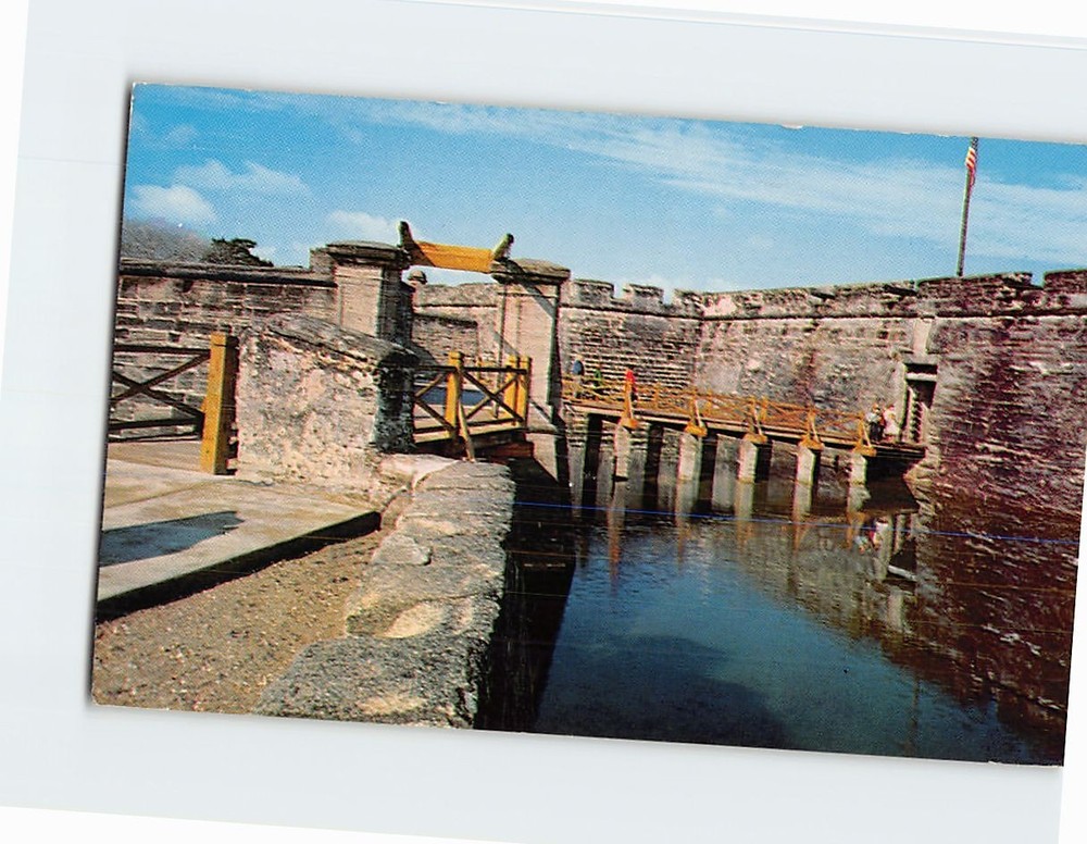 Postcard Drawbridge Entrance Castillo De San Marcos Saint St. Augustine Florida