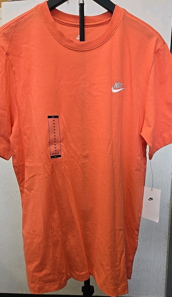 Nike Shirt Adult Medium Coral Short Sleeve Tee Swoosh Performance Crew Neck NWT