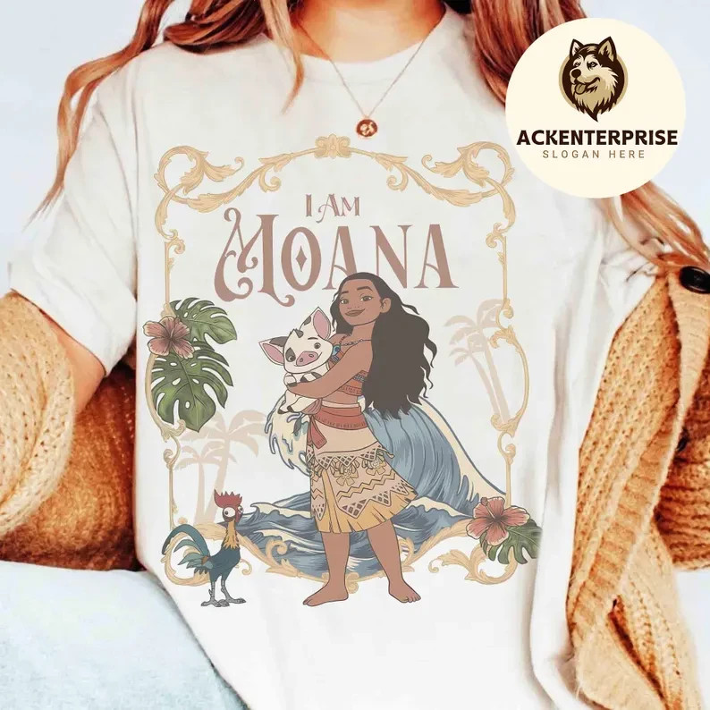 Moana Princess Floral Shirt, I am Moana Tee, Pua Pig & HeiHei Chicken T-Shirt