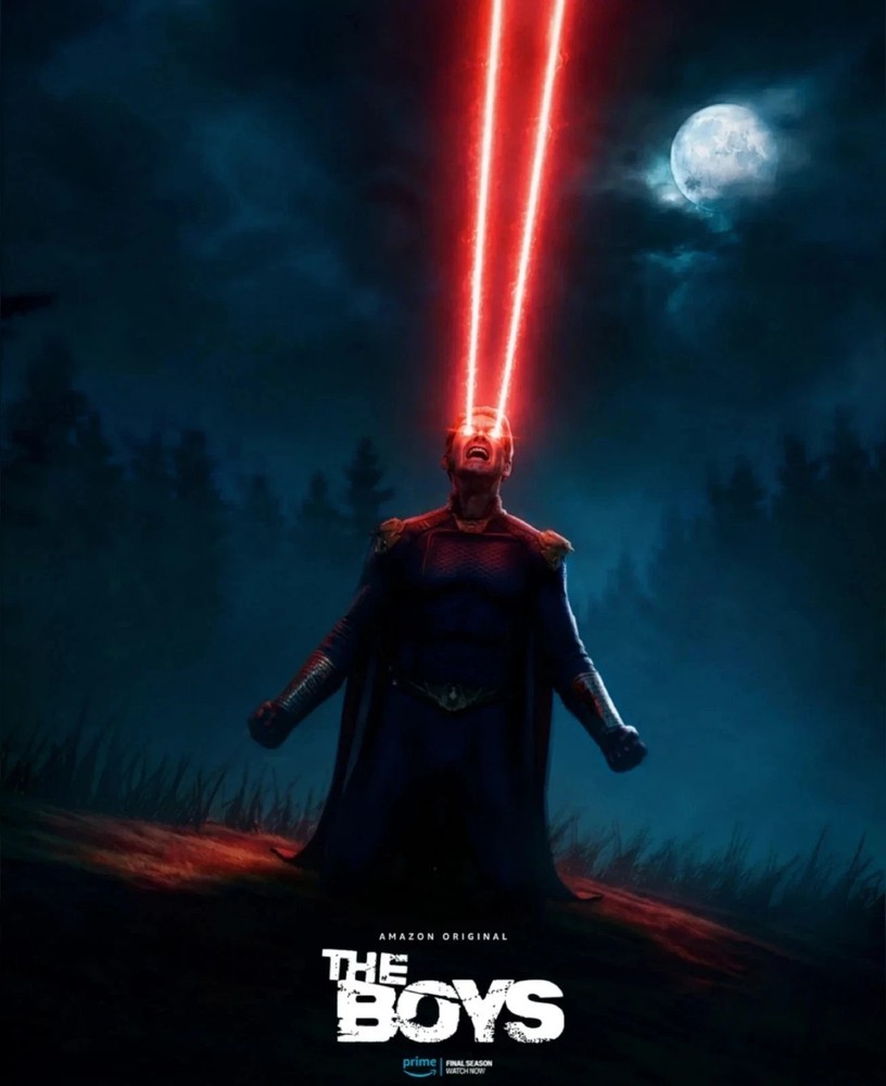 The Boys Homelander Laser Eyes Dark Superhero Poster