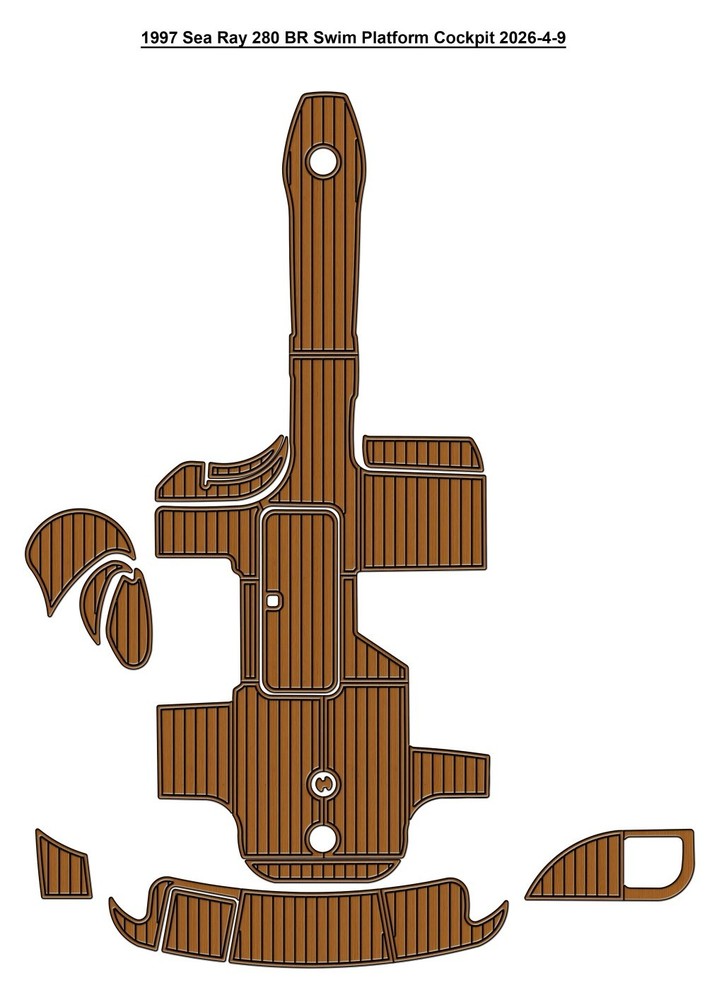 1997 Sea Ray 280 BR Swim Platform Pad Boat EVA Foam Faux Teak Deck Floor Mat