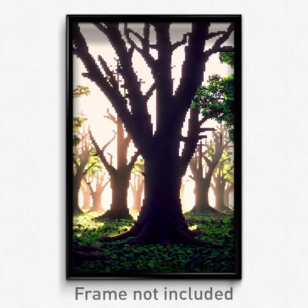 Pixel Art Poster - 8 Bit Psychedelic Trippy Video Game Print