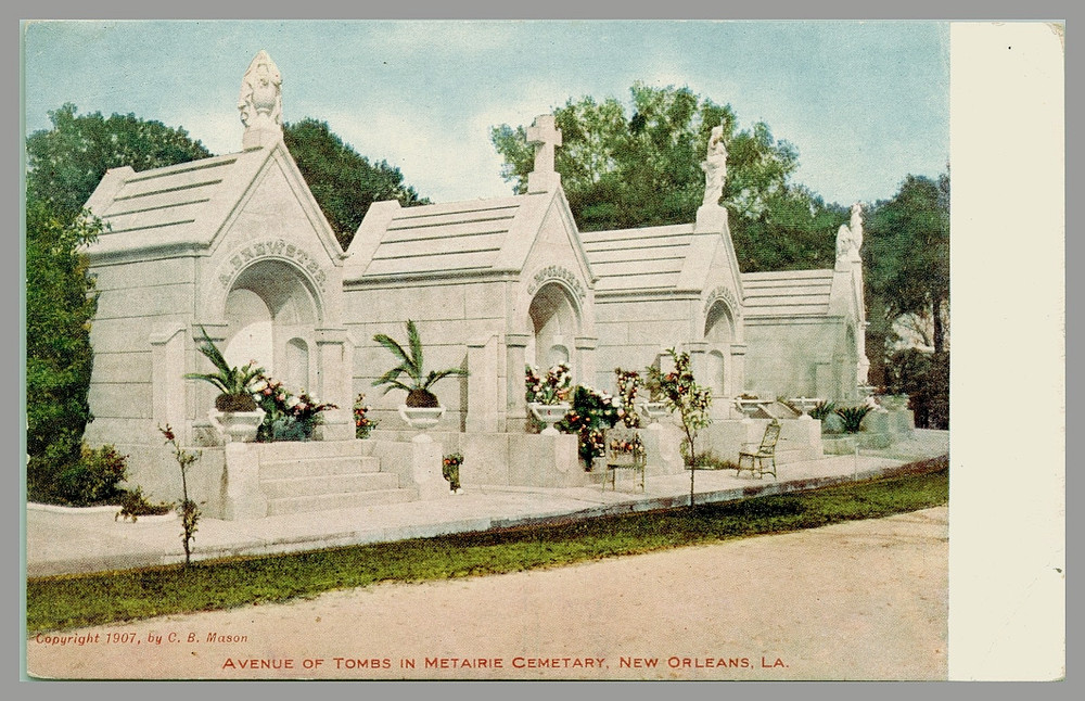 Avenue Of Tombs In Metairie Cemetery New Orleans Louisiana DB c1907 Postcard