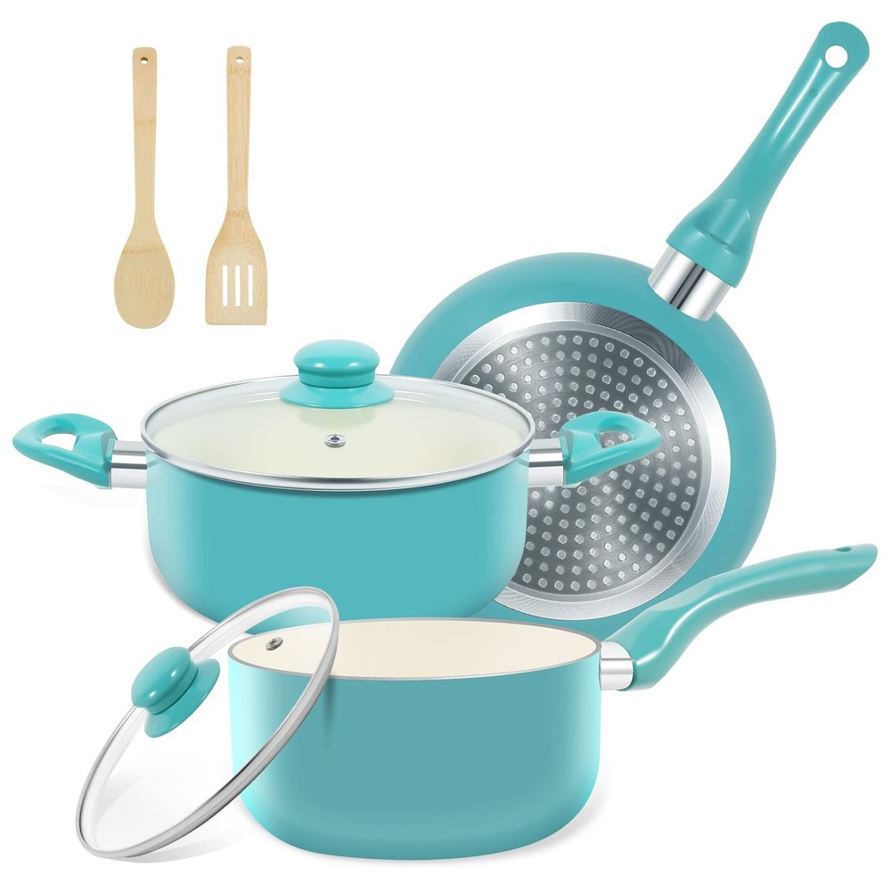 7-Piece Nonstick Ceramic Cookware Set for Induction Kitchen