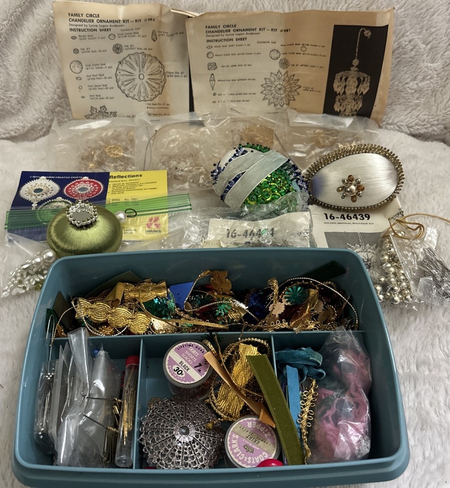Vintage Sequin Push Pin Christmas Ornament Craft Supplies & Kits Lot