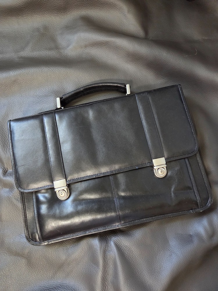 Wilson's Black Genuine Leather Briefcase