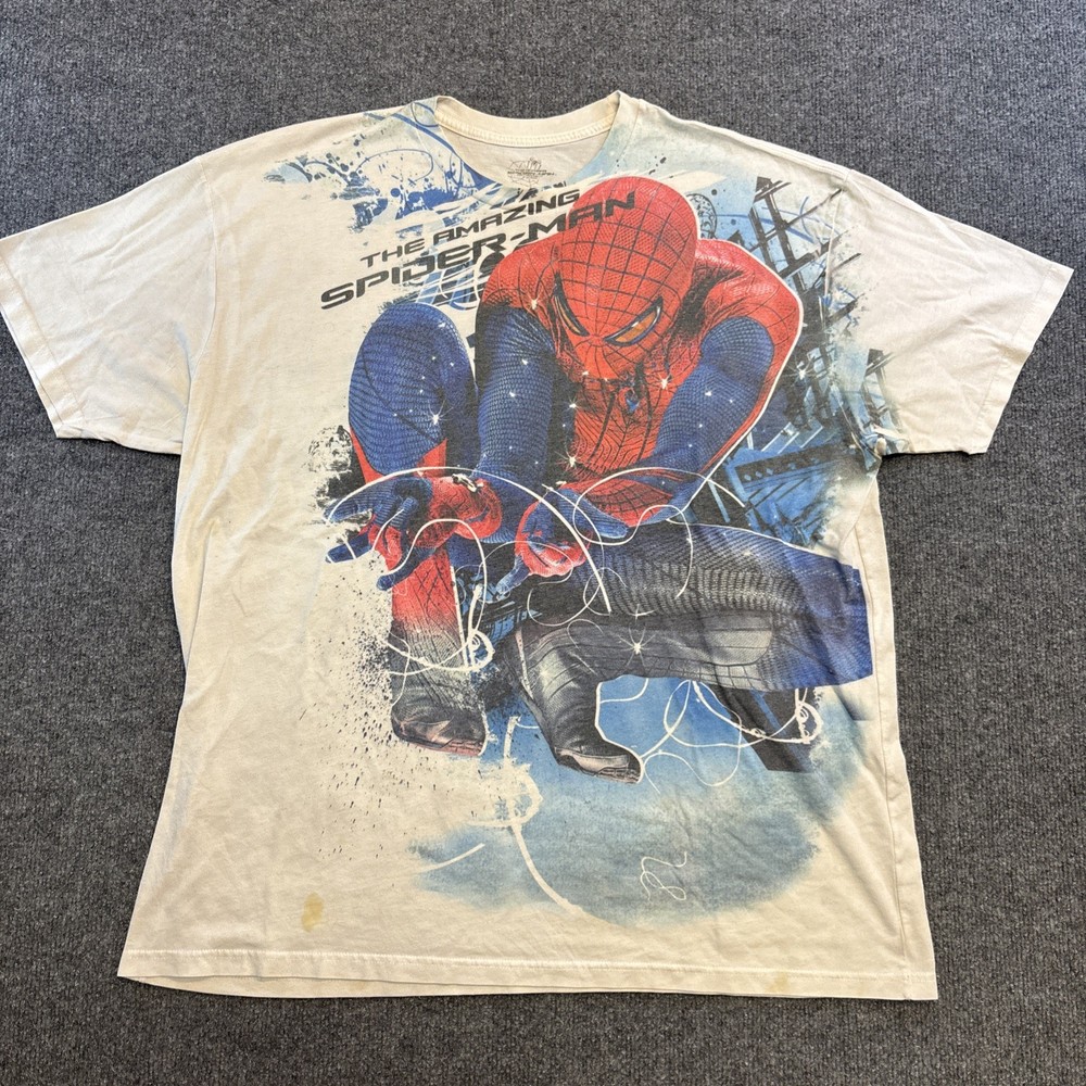 The Amazing Spider-Man Movie T Shirt Graphic Men’s XXL White Marvel