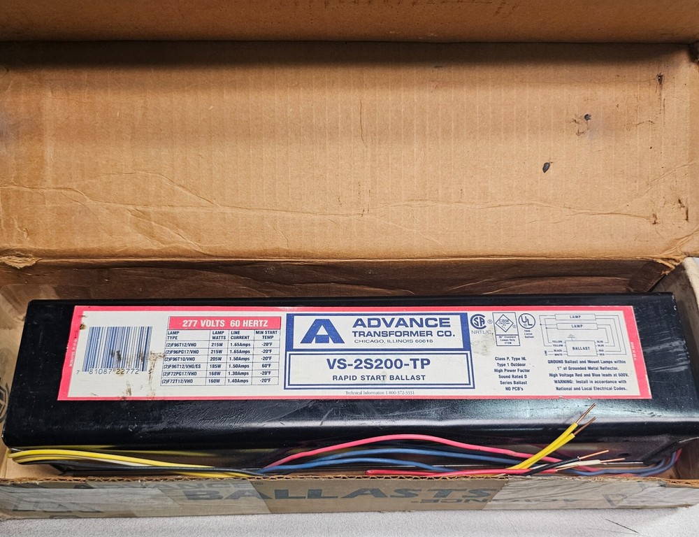 Advance Transformers Co. Rapid Start Ballast #VS-2S200-TP