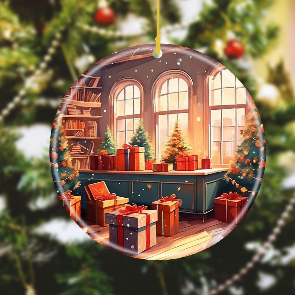 Custom Text Name Personalized image Ceramic Holiday Ornament Christmas accents