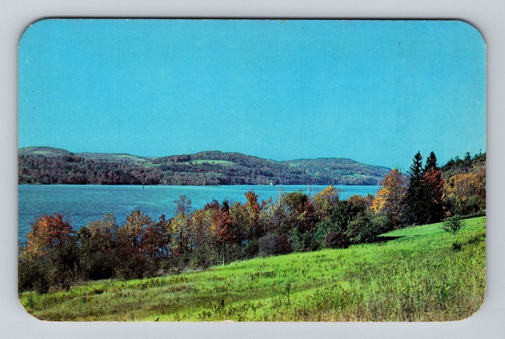 Cooperstown NY-New York, Panoramic View Otsego Lake, Vintage Souvenir Postcard