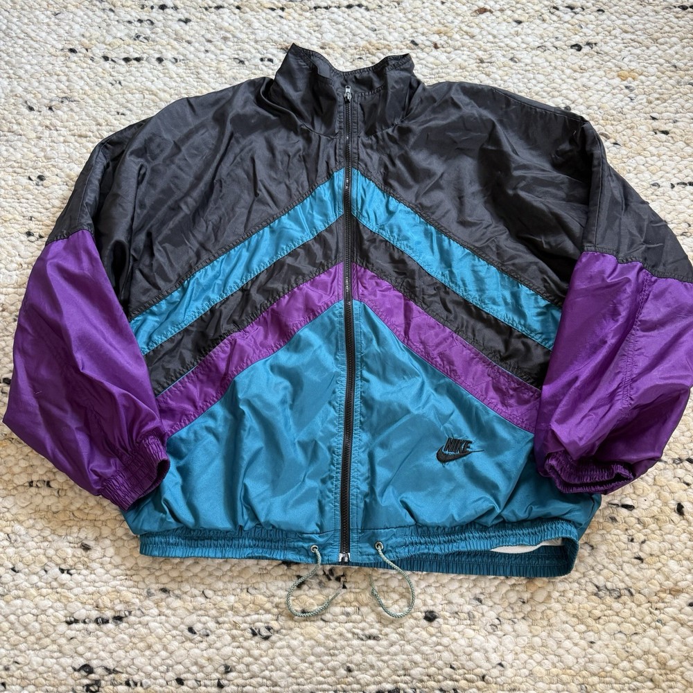 Vintage 90s Nike Colorblock Windbreaker Jacket Large