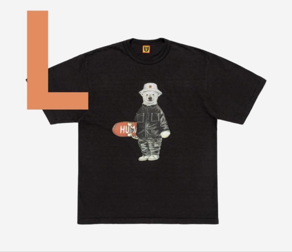 HUMAN MADE Black Polar Bear Graphic T-Shirt #5 Style 597646