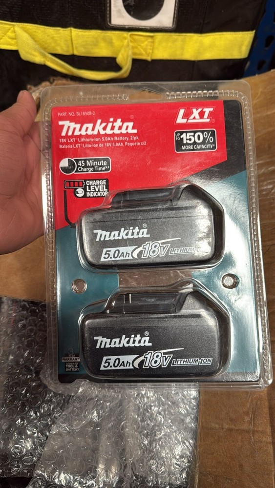 Makita BL1850B 18V LXT 5.0Ah Lithium-Ion Battery 2-Pack for Cordless Tools