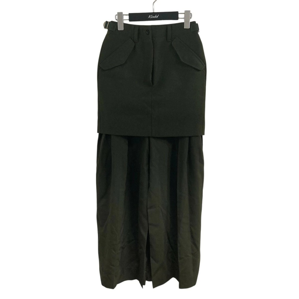 Sacai Olive Suiting Skirt Size 1 Mid-Length Used Green Vintage Fashion