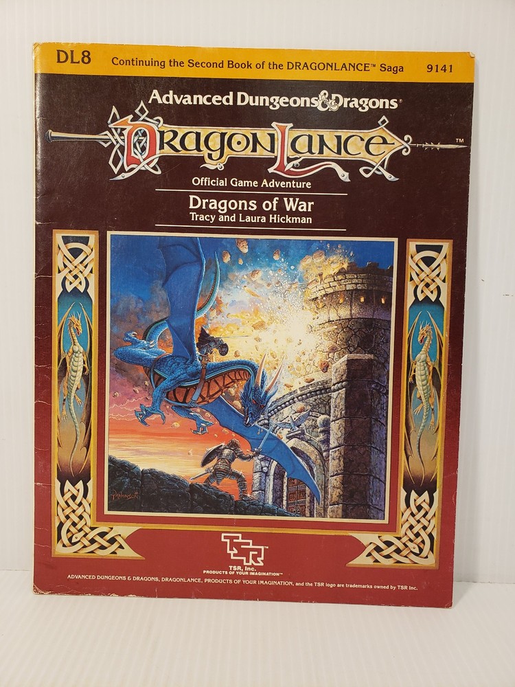 Dragons of War DragonLance Advanced Dungeons & Dragons AD&D DL8 9141 No Map