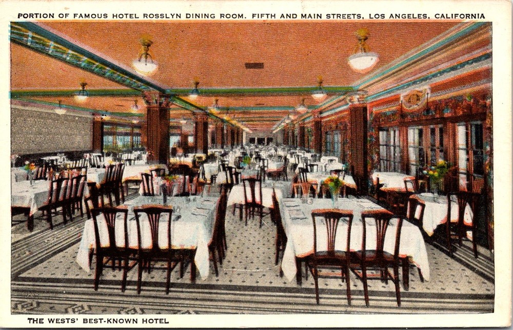 Dr Jim Stamps Rosslyn Dining Room, Los Angeles California Vintage Postcard