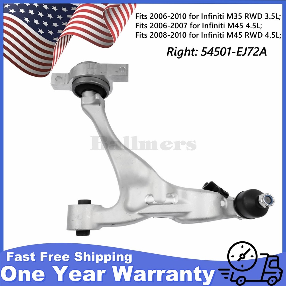 54500-EJ72A Right Lower Control Arm for 2007-2010 Infiniti M35 M45 54500EJ72A