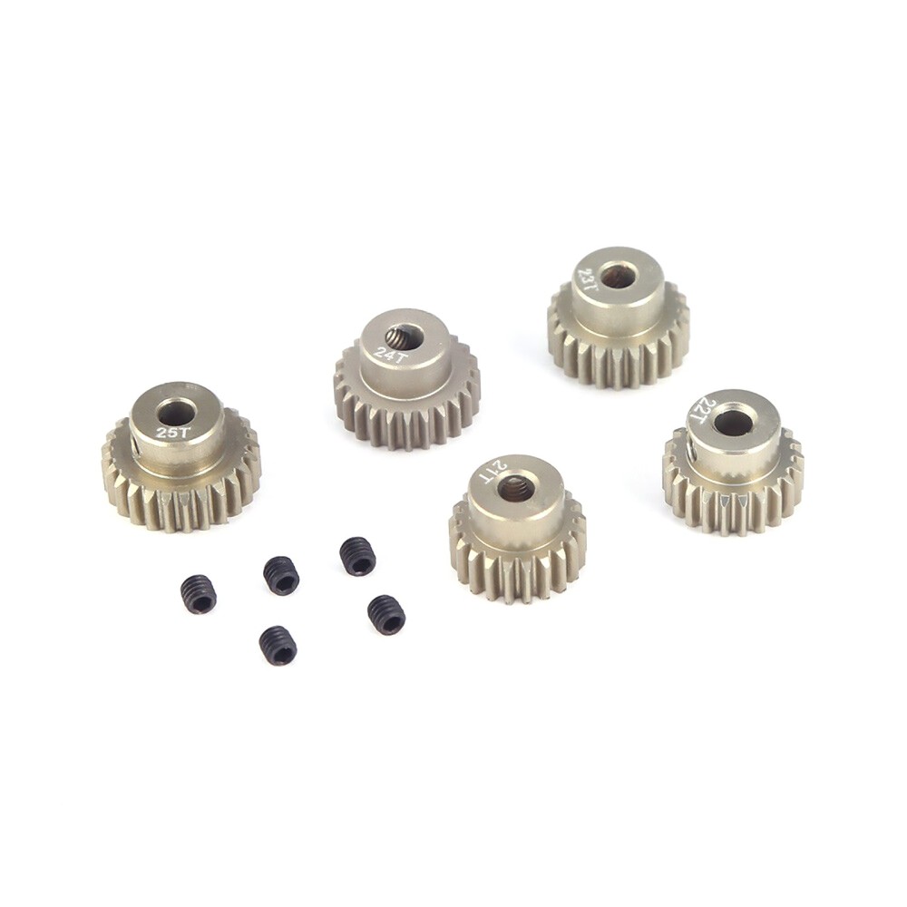 1Set 21T-25T Aluminum Pinion Gear For 1/10 RC Car Brushed Brushless Motor Parts