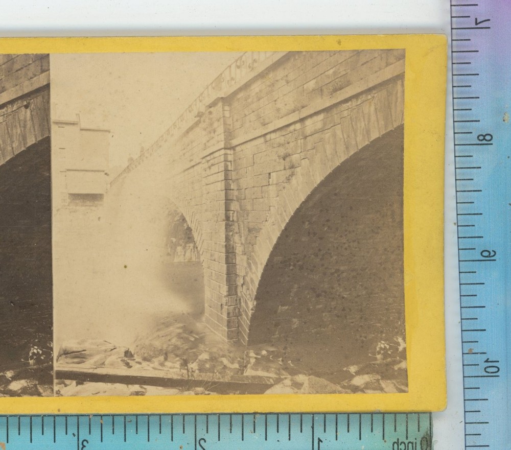 Canal Bridge Little Falls on Mohawk NY New York E&HT Anthony Stereoview