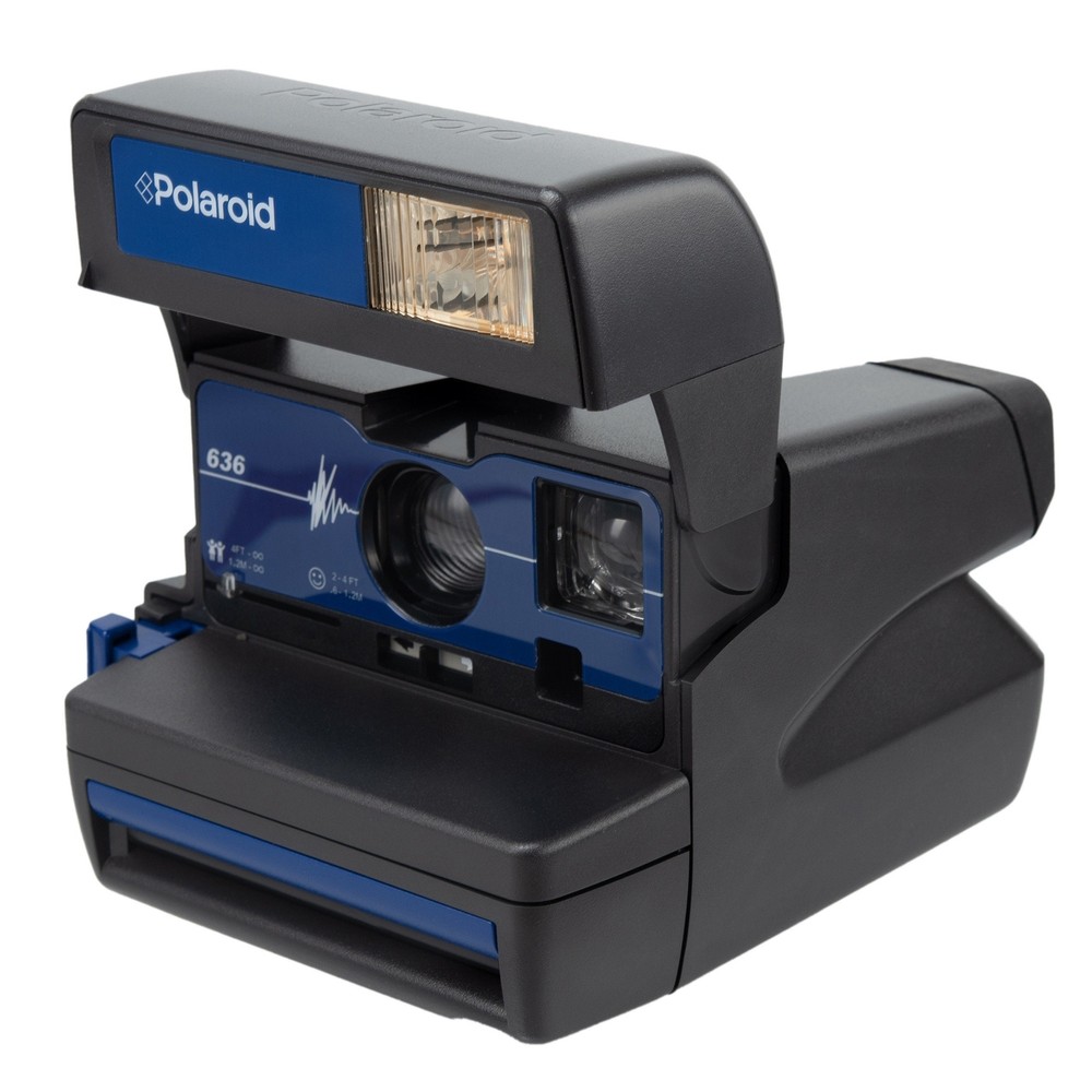 Vintage Polaroid Blue Pulse 636 Instant Camera with 600 Film Compatibility