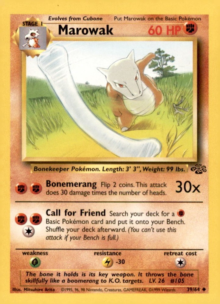 Marowak Unlimited Uncommon Jungle 39/64 NM