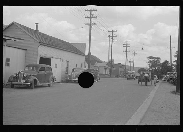 Photo:1930s Street Scene United States Vintage Cars Utility Poles FSA