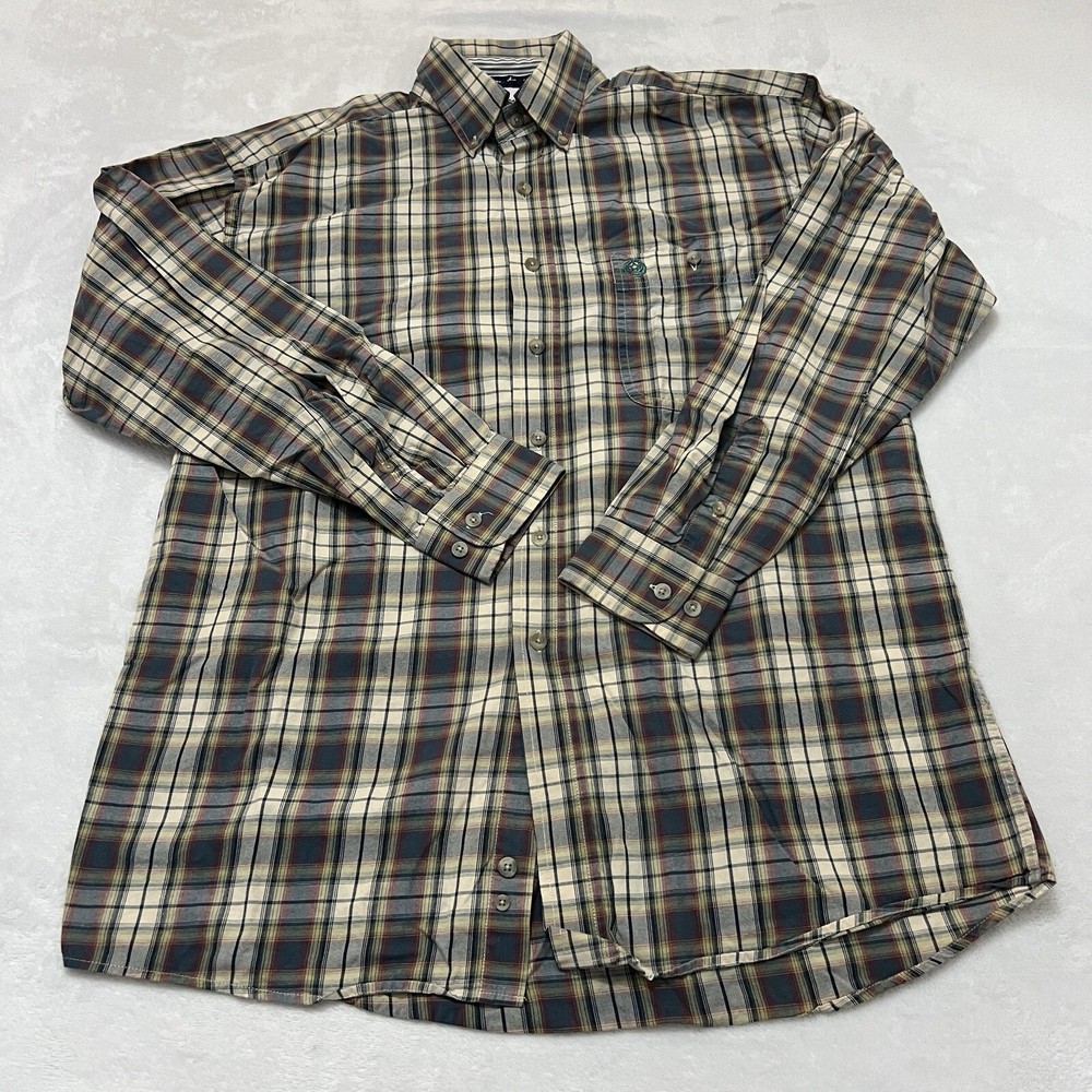 George Strait  Shirt Mens Small Plaid Red Blue Western Cowboy Wrangler Adult