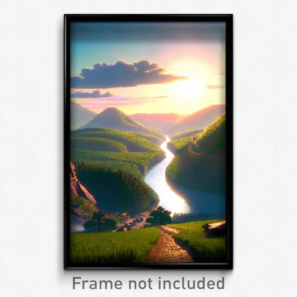 8-Bit Pixel Art Poster - Psychedelic Trippy Measly Valley Video Game Print