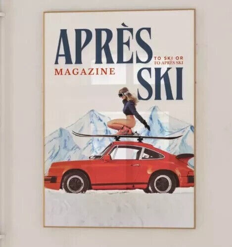 Retro Après Ski Wall Art, Magazine Cover Retro Car Print, Trendy Poster