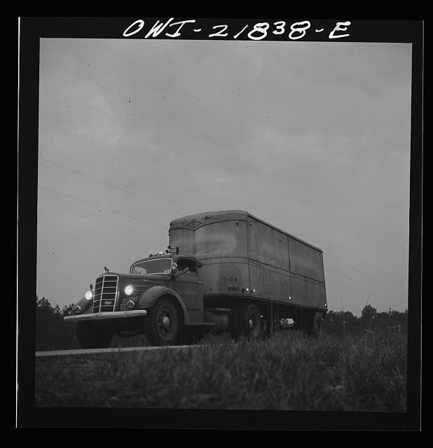 Pensacola Florida 1943 Truck from Montgomery Alabama on U.S. Highway 29