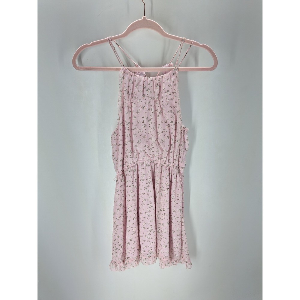 Abercrombie & Fitch Pink Floral Halter Mini Dress Strappy Back XS