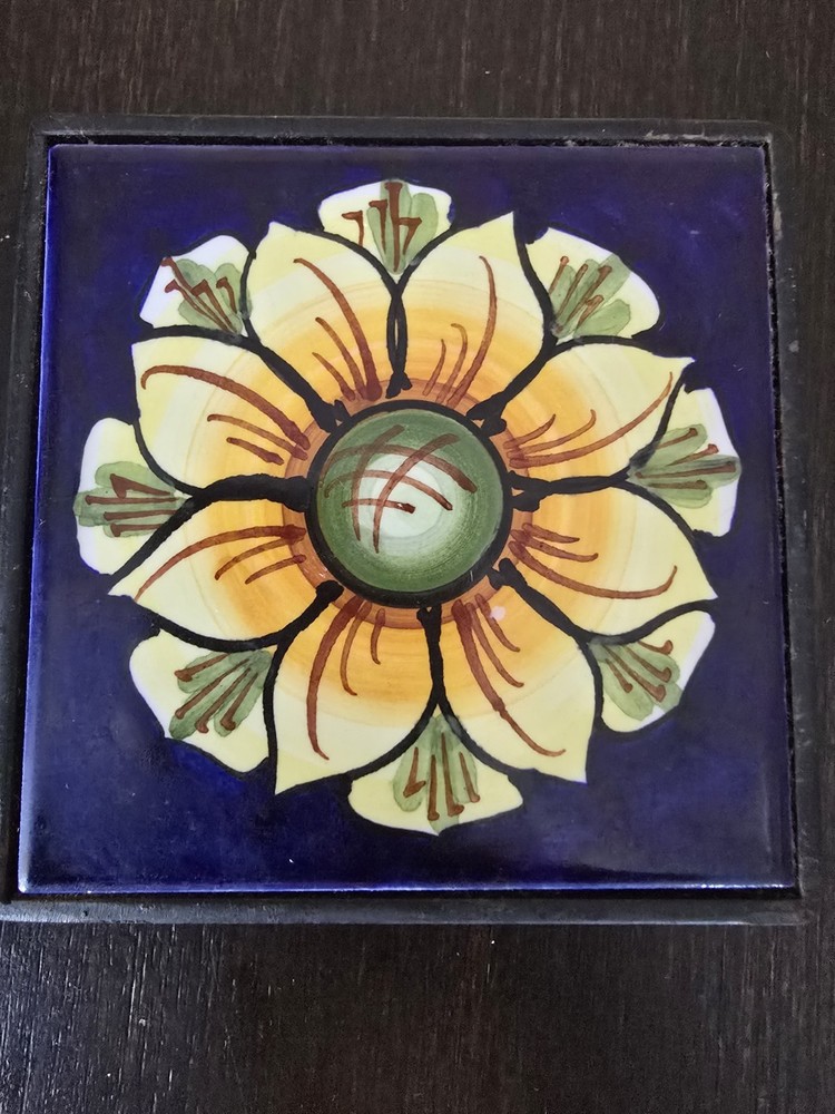 Italian Sintopress Ceramic Tile Pedestal Handcrafted Pottery