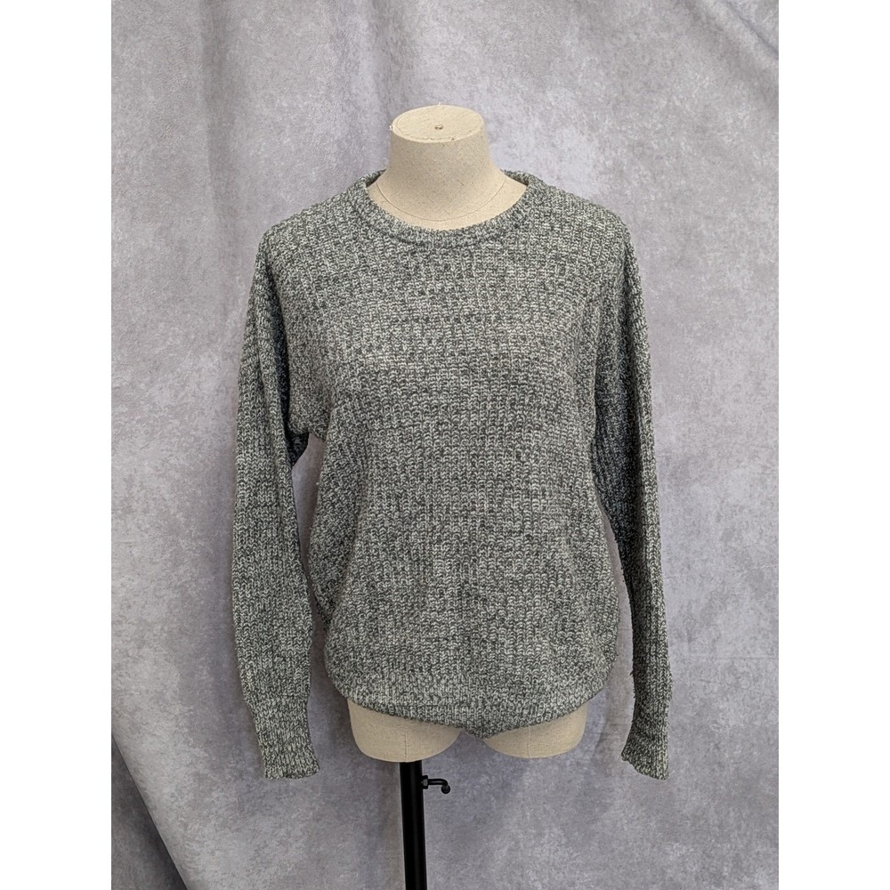 Abercrombie & Fitch Womens Marled Gray Chunky Knit Crewneck Sweater ML Pullover