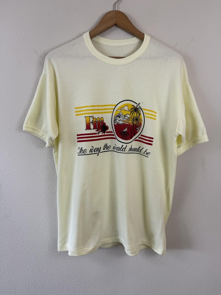 Vintage 80s Fiji Souvenir T-Shirt Men's Large The Way the World Should Be