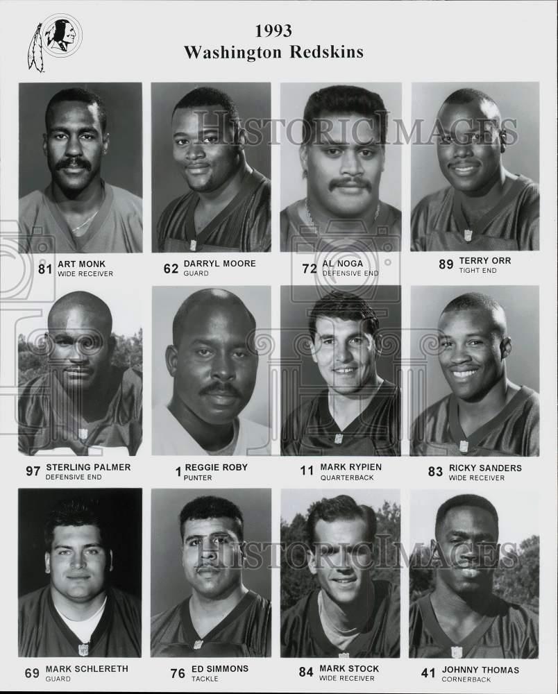 1993 Press Photo Washington Redskins Football Player Headshots - srs00499