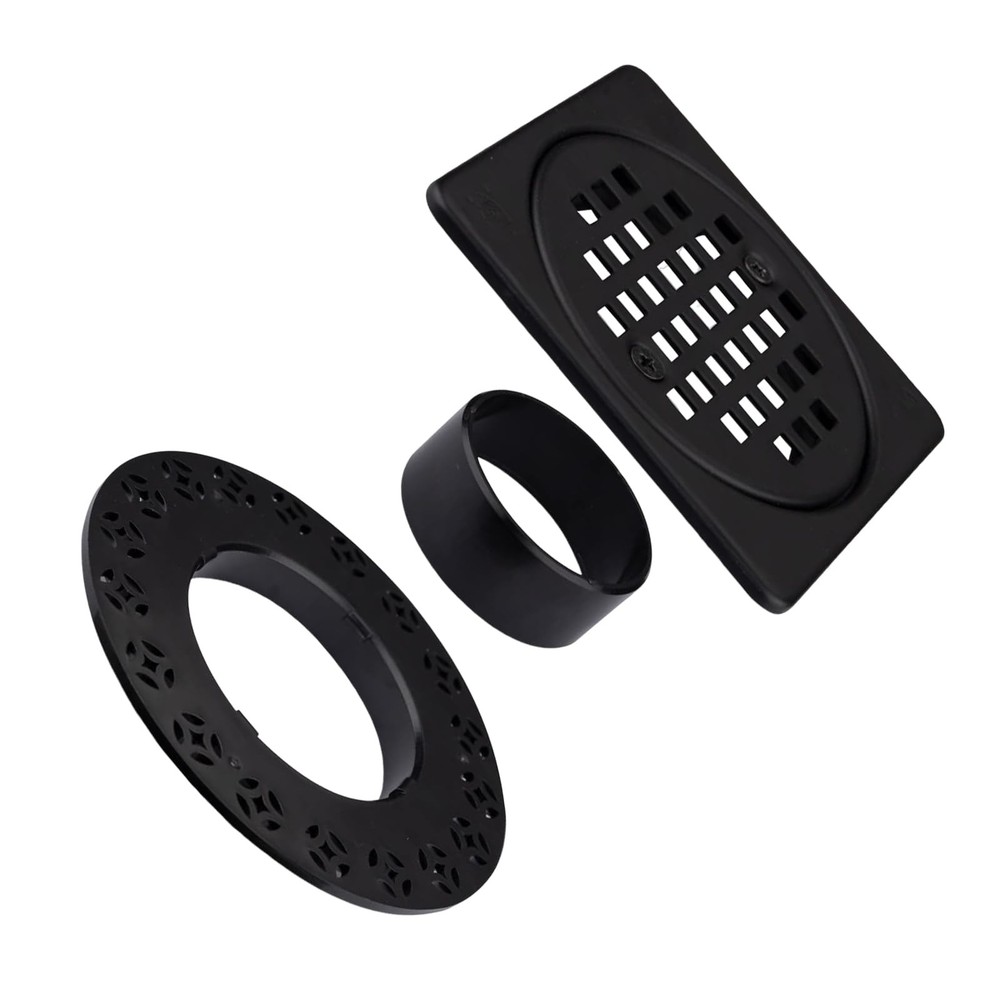 4 Inch Drain Grate Kit Compatible with Schluter Kerdi-Drain 4 Inch, Black