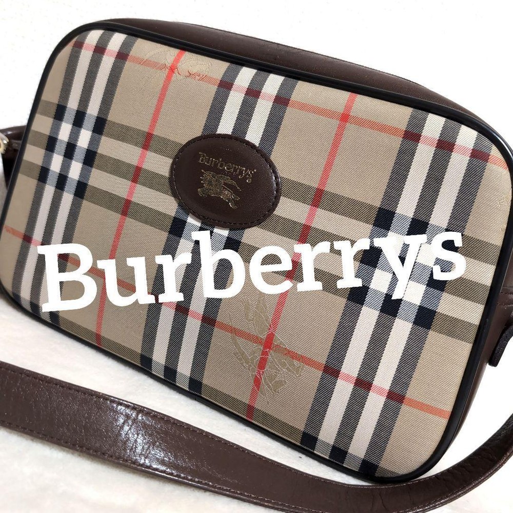 Burberry Shoulder Bag Nova Check Canvas Beige Authentic F10251661