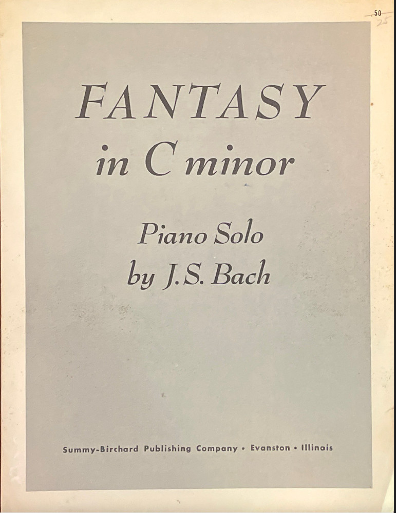 sheet music: Fantasy in C Minor, Piano Solo by J.S. Bach