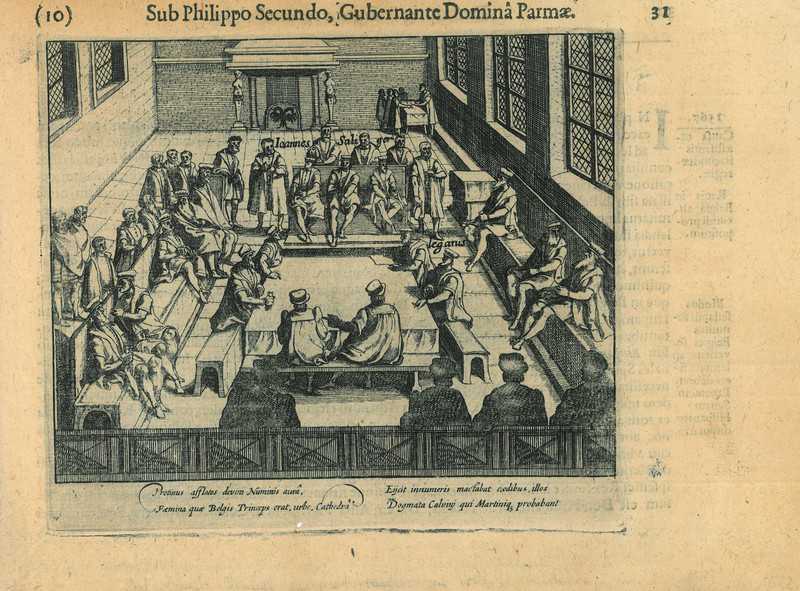 Historical print of Antwerp
