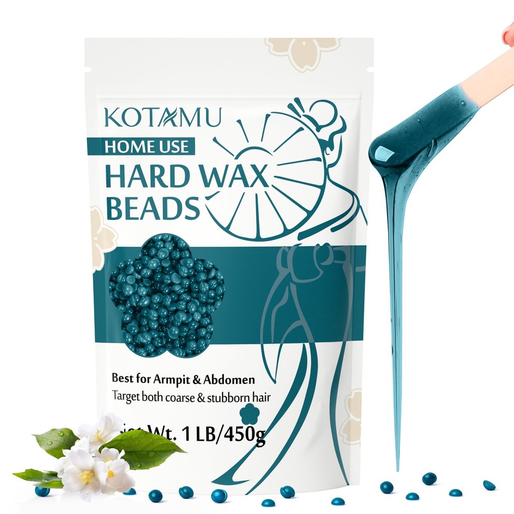 KOTAMU Hard Wax Beads for Hair Removal, 1lb 16 Ounce (Pack of 1), Dark green