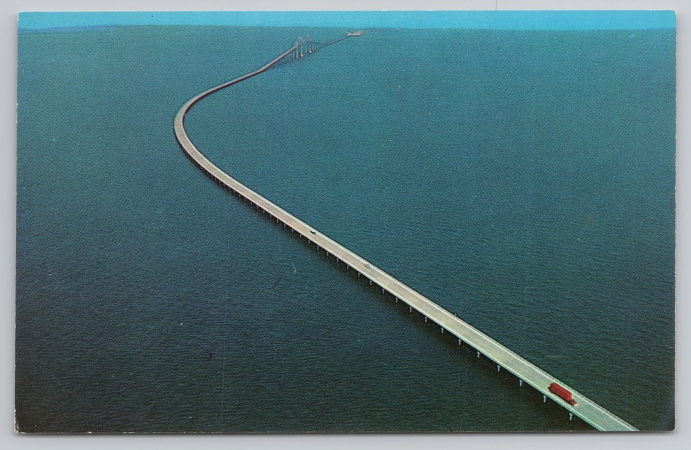 Sunshine Skyway Bridge Manatee St Petersburg Florida FL Postcard