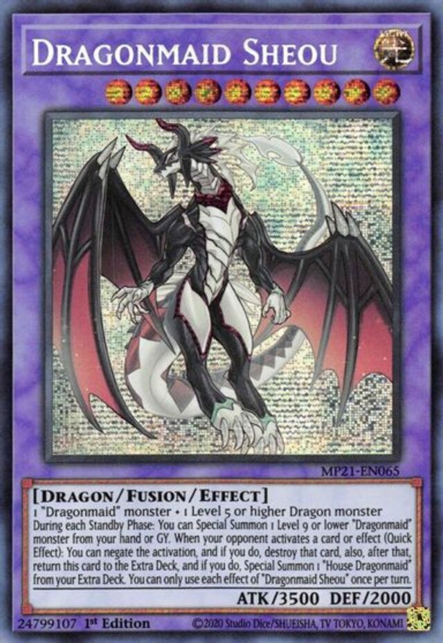 Yugioh! Dragonmaid Sheou - MP21-EN065 - Prismatic Secret Rare - 1st Edition Near