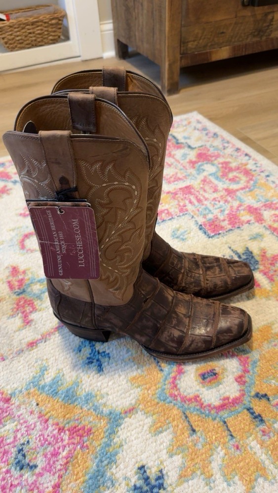 Men's Lucchese Classics Handmade Alligator Cowboy Boots Size 10 D