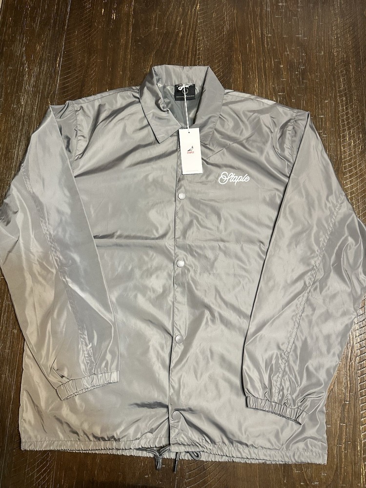 Staple Pigeon Men’s Windbreaker Jacket Size L Color Gray New With Tags