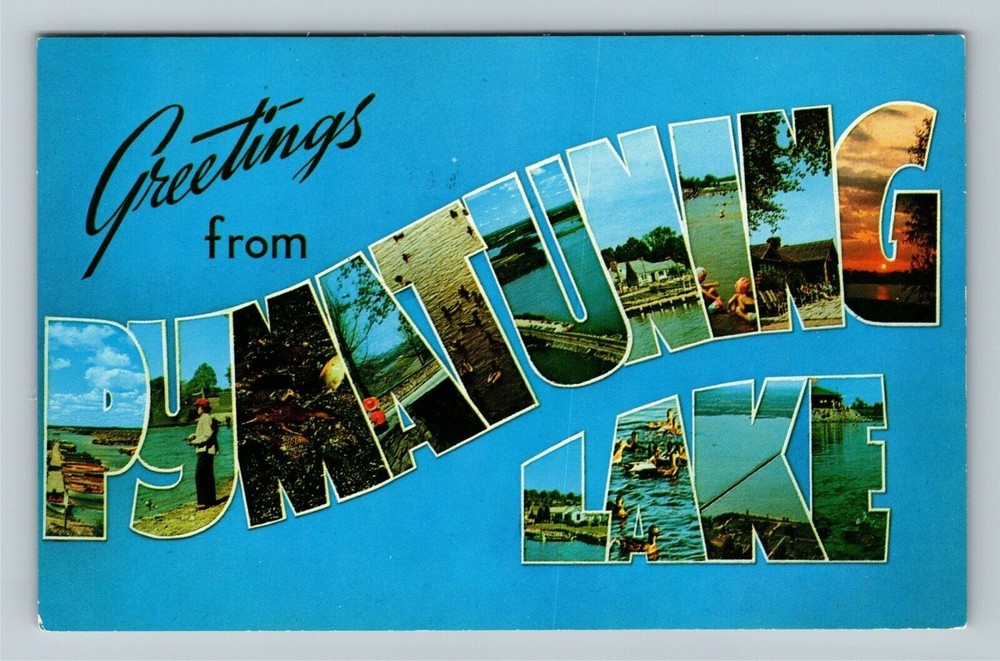 Pymatuning Lake OH-Ohio, LARGE Letter Greetings Vintage Souvenir Postcard