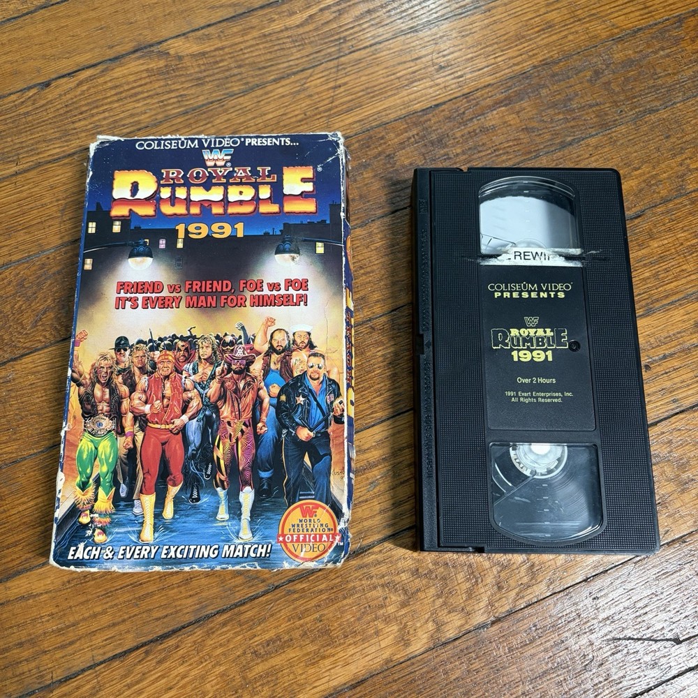 WWF Royal Rumble 1991 VHS Rare Big Box Coliseum Video WWE Vintage Hulk Hogan