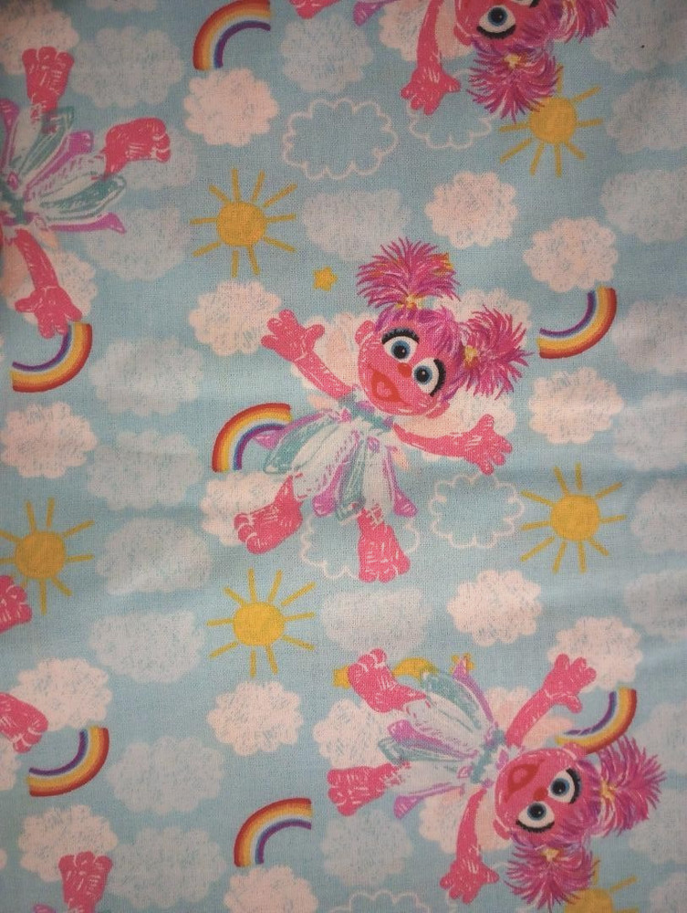 sesame street abby cadabby fun fabric  length 9.5 x 9 inch 1pc