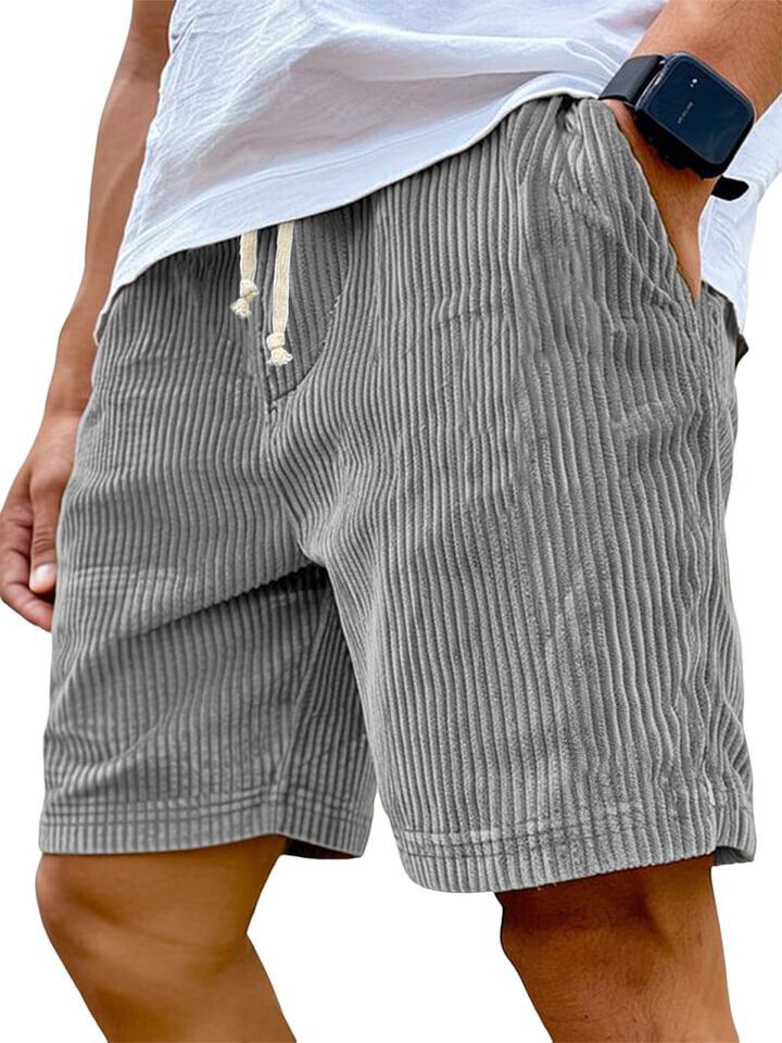 Casual Corduroy Drawstring Elastic Waist Pacificozy Shorts, Beach Short Pockets