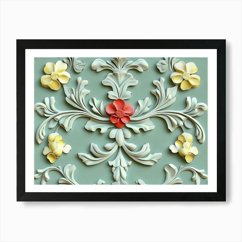 Seamless Relief Sculpture Designati Framed Wall Art Poster Canvas Print Picture